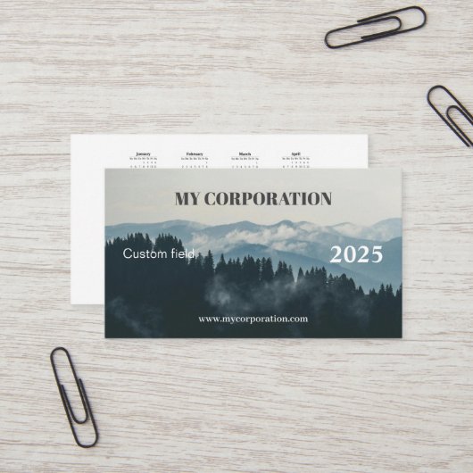 2025マウンテンランドスケープポケットカレンダー 名刺 (正面/裏面インサイチュ)