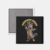 2025マッチングメンおもしろいズ女性Meowdi Gras Cat Ma マグネット (正面/裏面)