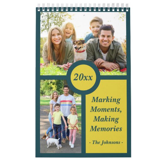 2025ミニマモダンリストカスタムの家族の写真と文字 カレンダー (カバー)