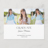 2025ミニマリスト白黒3写真卒業 ポストカード (正面)