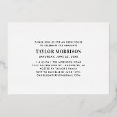 2025ミニマルなブラックと金ゴールドの卒業写真 箔招待状 (裏面)