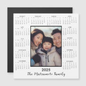 2025ミニマルなマグネット写真カレンダホリデーカード (正面/裏面)
