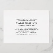 2025ミニマル白と金ゴールド卒業写真 箔招待状 (裏面)