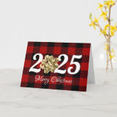 2025メリークリスマスボウをプレイドで カード (黄色い花)