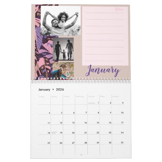 2025モダンカスタム家族の写真自分で作成 カレンダー (1月 2026)