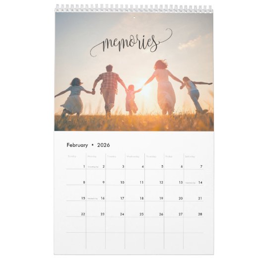 2025モダンカスタム年の写真ご自身の家族Caを作成 カレンダー (2月 2026)