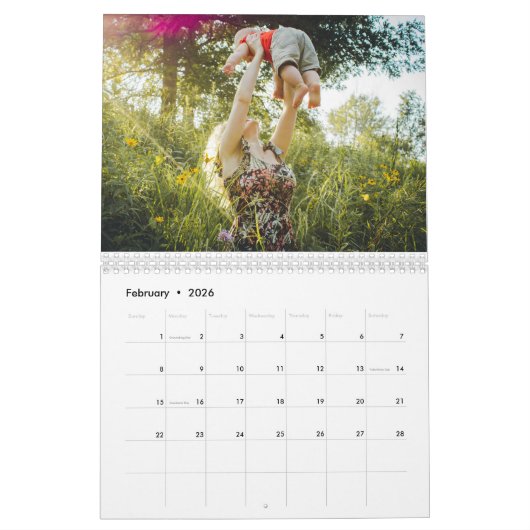 2025モダンカスタム年の写真自分の家族を作る カレンダー (2月 2026)