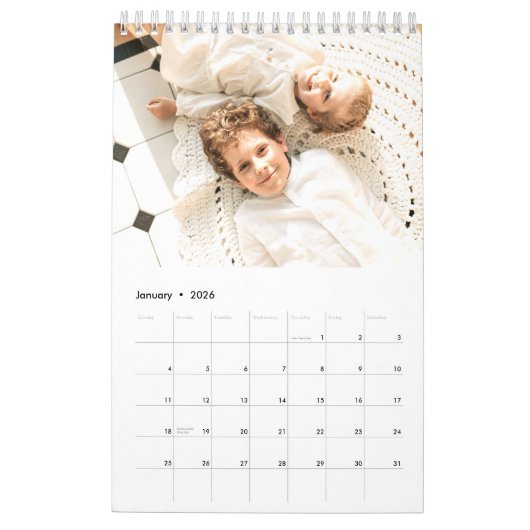 2025モダンカスタム年の写真自分の家族を作る カレンダー (1月 2026)