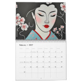 2025モダンポートレート美しい女の子中国ののca カレンダー (2月 2027)