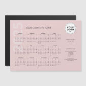 2025モダンミニマル年のPink Business Calendar (正面/裏面)