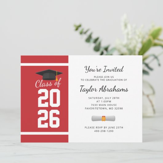 2025モダン卒業パーティー 現代の卒業祝賀会 招待状 (スタンド正面)