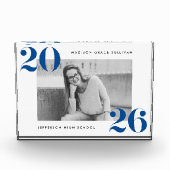 2025モダン年のクラスの青い卒業 フォトブロック (正面)