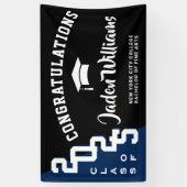 2025モダン年のブラックブルー卒業クラスパーティー 横断幕 (縦)