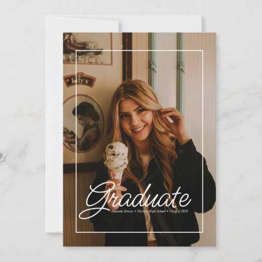2025モダン年の写真雑誌カバー卒業 招待状 (正面)