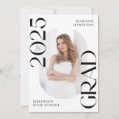 2025モダン年の授業Grad 2写真卒業 案内状 (正面)