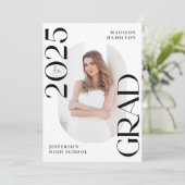2025モダン年の授業Grad 2写真卒業 案内状 (スタンド正面)