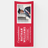 2025モダン年の赤クラスのカスタム卒業写真 横断幕 (縦)