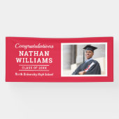 2025モダン年の赤クラスのカスタム卒業写真 横断幕 (横)