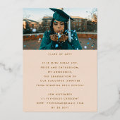 2025モダン年のGRADパーティークラスのバラ金ゴールドが押された 箔招待状 (裏面)