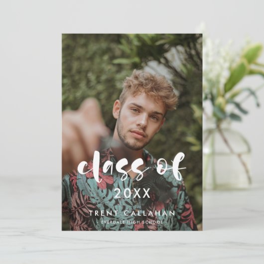 2025モダン年のScriptクラス写真卒業 案内状 (スタンド正面)