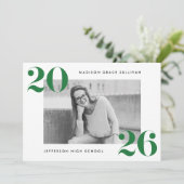 2025モダン年はっきりしたグリーンフォト卒業パーティー 招待状 (スタンド正面)