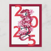 2025モダン年はっきりした中国の月のヘビ ポストカード (正面)