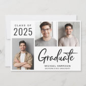 2025モダン年はっきりした卒業のフォトスクリプトクラス 案内状 (正面)
