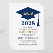 2025モダン年シンプル卒業パーティーのクラス 招待状 (正面/裏面)