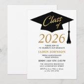 2025モダン年シンプル卒業パーティーのクラス 招待状 (正面/裏面)