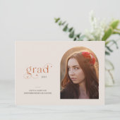 2025モダン年シンプル3月の卒業式パーティー 招待状 (スタンド正面)