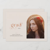 2025モダン年シンプル3月の卒業式パーティー 招待状 (正面/裏面)