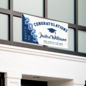 2025モダン年パーティーのネイビーブルー卒業クラス 横断幕 (ビルの外側)