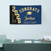 2025モダン年パーティーのブルーブラック卒業クラス 横断幕 (トレードショー)