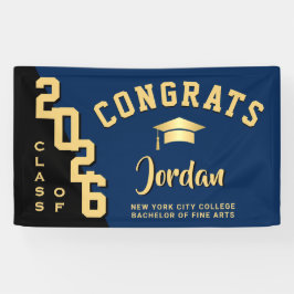 2025モダン年パーティーのブルーブラック卒業クラス 横断幕