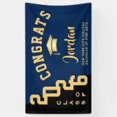 2025モダン年パーティーのブルーブラック卒業クラス 横断幕 (縦)