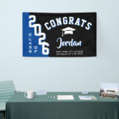 2025モダン年パーティーのブルーブラック卒業クラス 横断幕 (トレードショー)