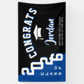 2025モダン年パーティーのブルーブラック卒業クラス 横断幕 (縦)