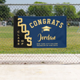 2025モダン年パーティーのブルーブラック卒業クラス 横断幕