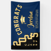 2025モダン年パーティーのブルーブラック卒業クラス 横断幕 (縦)