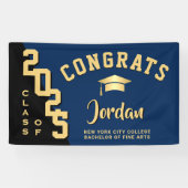 2025モダン年パーティーのブルーブラック卒業クラス 横断幕 (横)