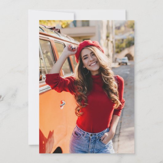 2025モダン年パーティーの写真卒業クラス 招待状 (裏面)