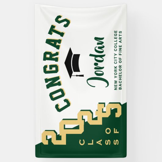 2025モダン年パーティーの白緑の卒業クラス 横断幕 (縦)