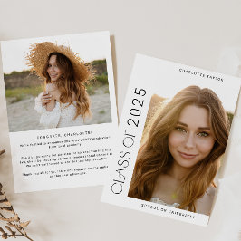 2025モダン年ミニマル写真卒業のFete Class 案内状