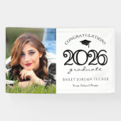 2025モダン年白黒写真卒業パーティー 横断幕 (横)