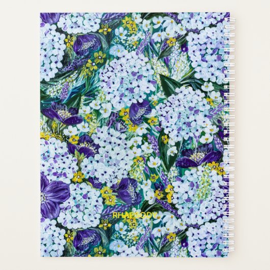 2025ラプソディ・パープルとホワイトアジサイカスタマイズア プランナー手帳 (裏面)