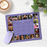 2025ラベンダーマルチフォトコラージカレンダー マウスパッド<br><div class="desc">🌟2025 Lavender Purple Periwinkle複数フォトコラージカレンダースマウスパッドシンプルは、ミニマルな年間のカレンダーと18枚の写真を搭載しお気に入りのている。すべての色はカスタマイズ可能。祖父母素晴らし、父母、叔母、叔父、父母などへの贈り物！cedarandstring@gmail.comで連絡お問い合わせもしデザインまたはマッチング製品のサポートが必要です。</div>