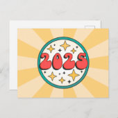 2025レトロgroovyタイポグラフィ ポストカード (正面/裏面)