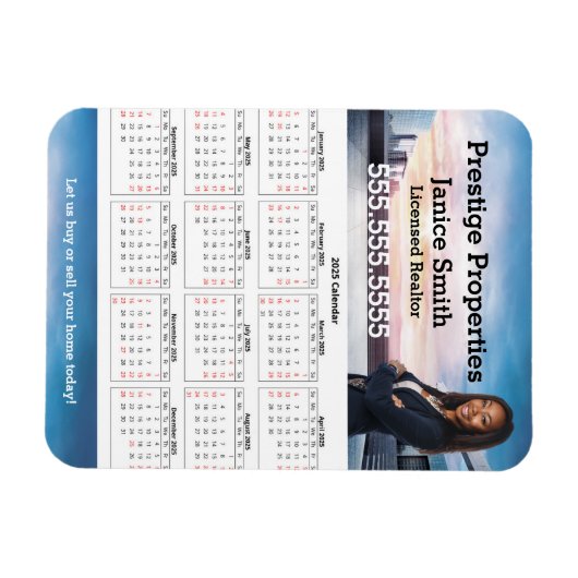 2025不動産仲介業者カレンダー冷蔵庫磁石 マグネット (横)