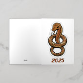 2025中国の年の新年 箔グリーティングカード (外側レイダウン)