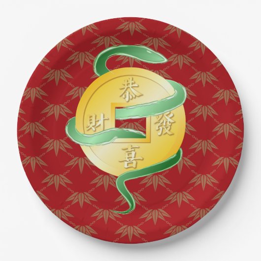 2025中国の年の旧正月金ゴールドコイン ペーパープレート (正面)